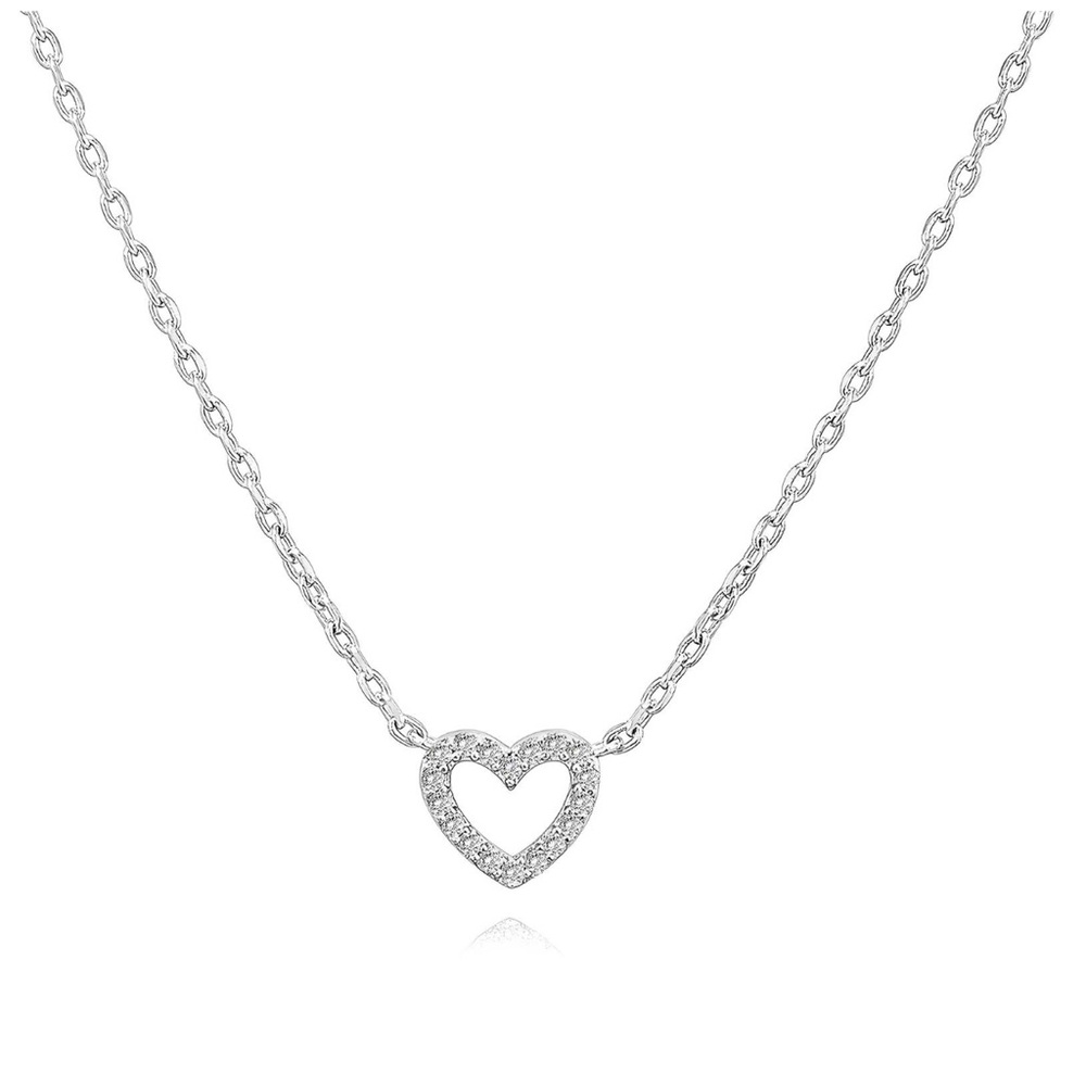 Elegant Silver Heart Necklace